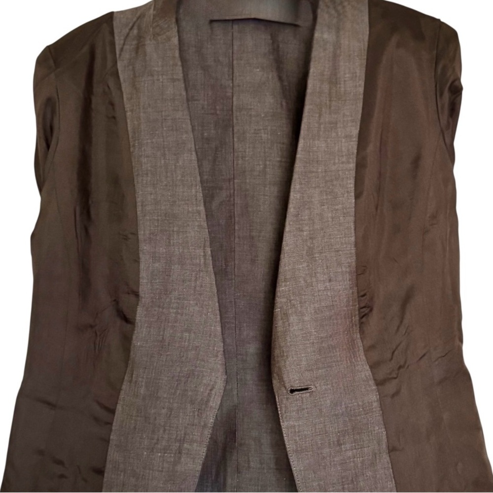 Loft Single-Button Blazer in Classic Chic Neutral Warm Brown Size 10 - Picture 12 of 15